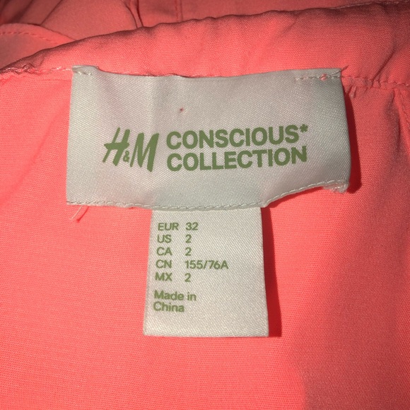 H&M Conscious Collection neon orange dress size 2 - Picture 2 of 4